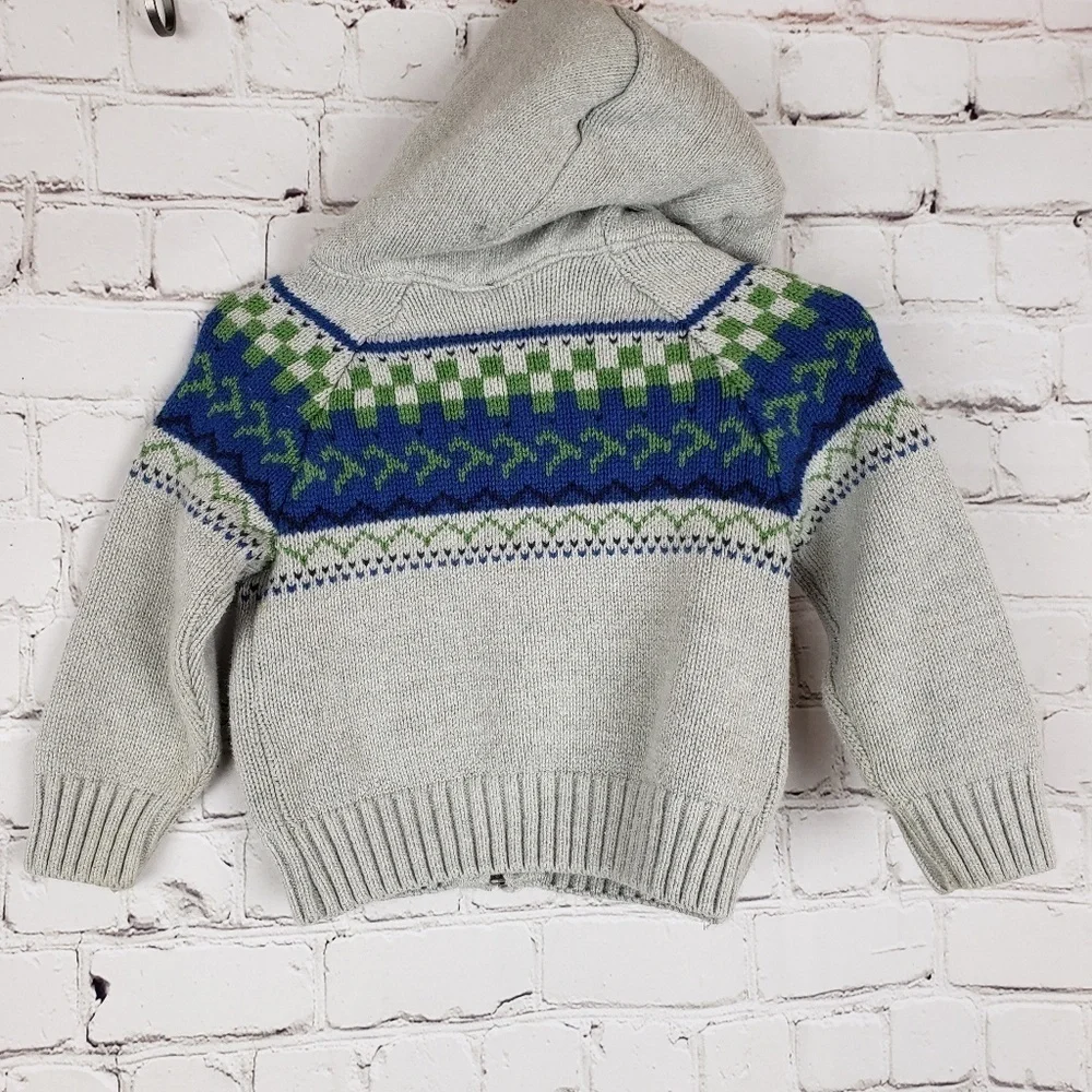 2 Pc Fair Isle Sweater & Sherpa Jacket 12M